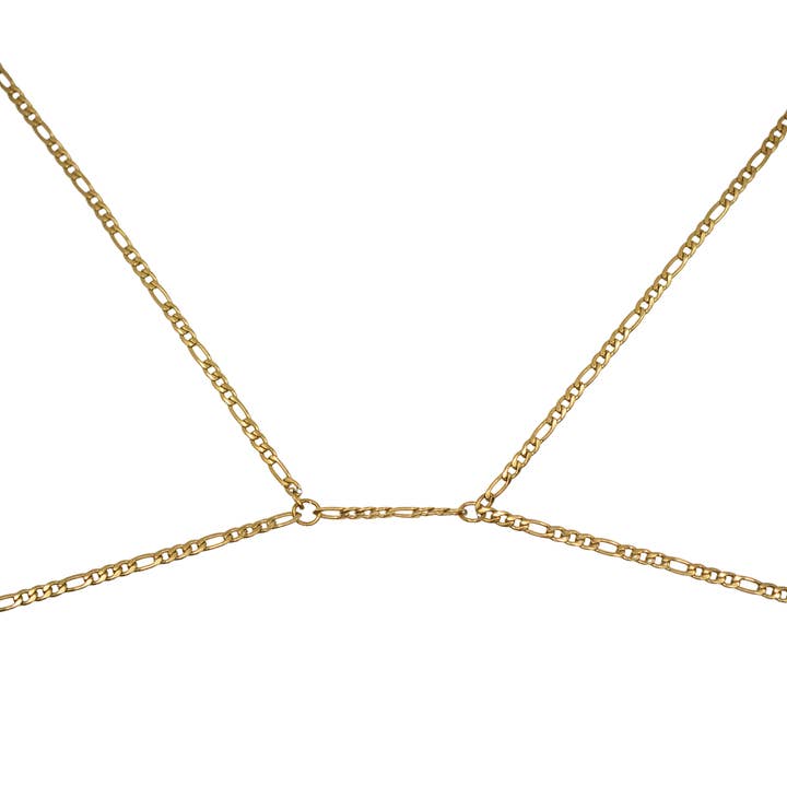 bstrd - Vendita all'ingrosso Bralette - Donna - Reggiseno a catena in oro 18 carati - Catena reggiseno Figaro in oro - Catena corpo in oro8