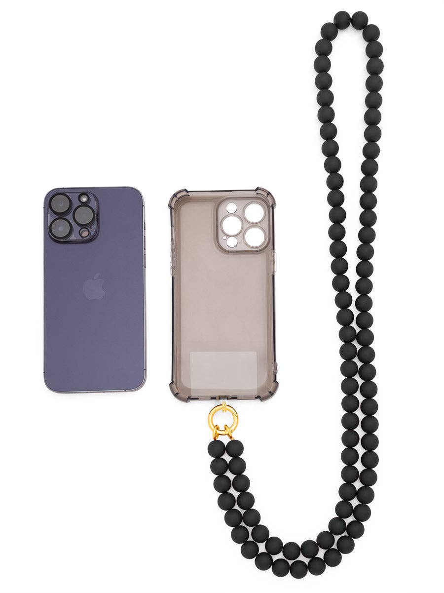 ZENZII Jewelry - Wholesale Beaded/Pearl Necklace - Matte Resin Beaded Crossbody Phone Lanyard4