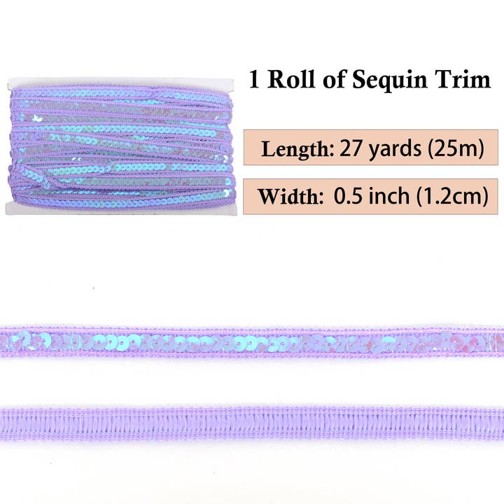 AK Brand - Wholesale Craft supplies - Sequin Trim 0.5 Inch Flat Glitter Sequin Ribbon Bling Fabric30
