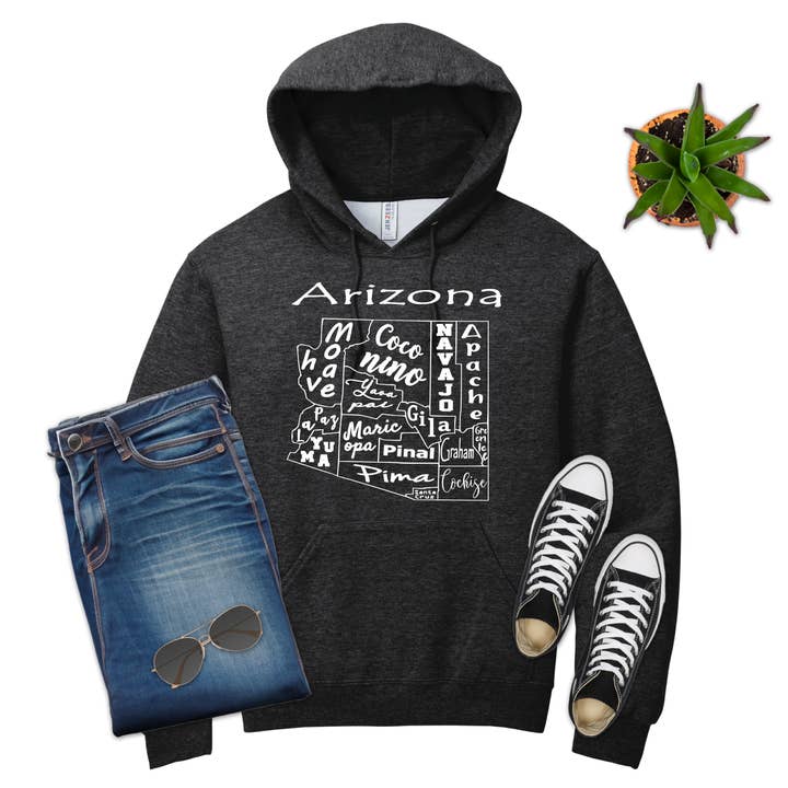 Felpa con mappa dello stato dell'Arizona per la vendita all'ingrosso da parte di 316 Legacy LLC
