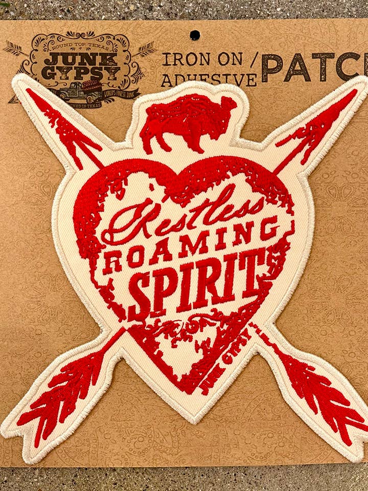 Restless Roaming Heart XL Patch for wholesale by Junk Gypsy Company