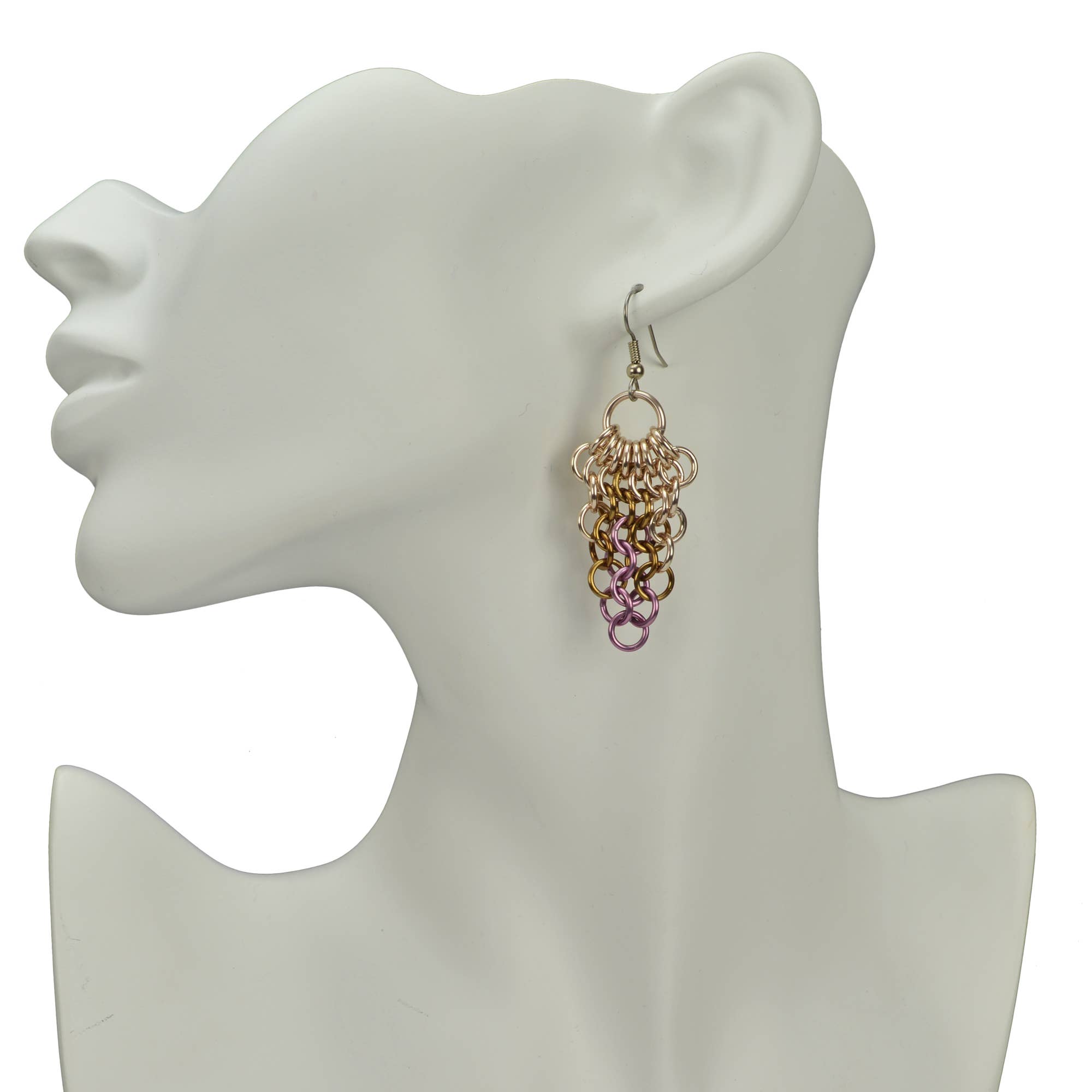 Rebeca Mojica Jewelry - Wholesale Dangle Earrings - Mesh Cluster Earring - Vintage Rose1