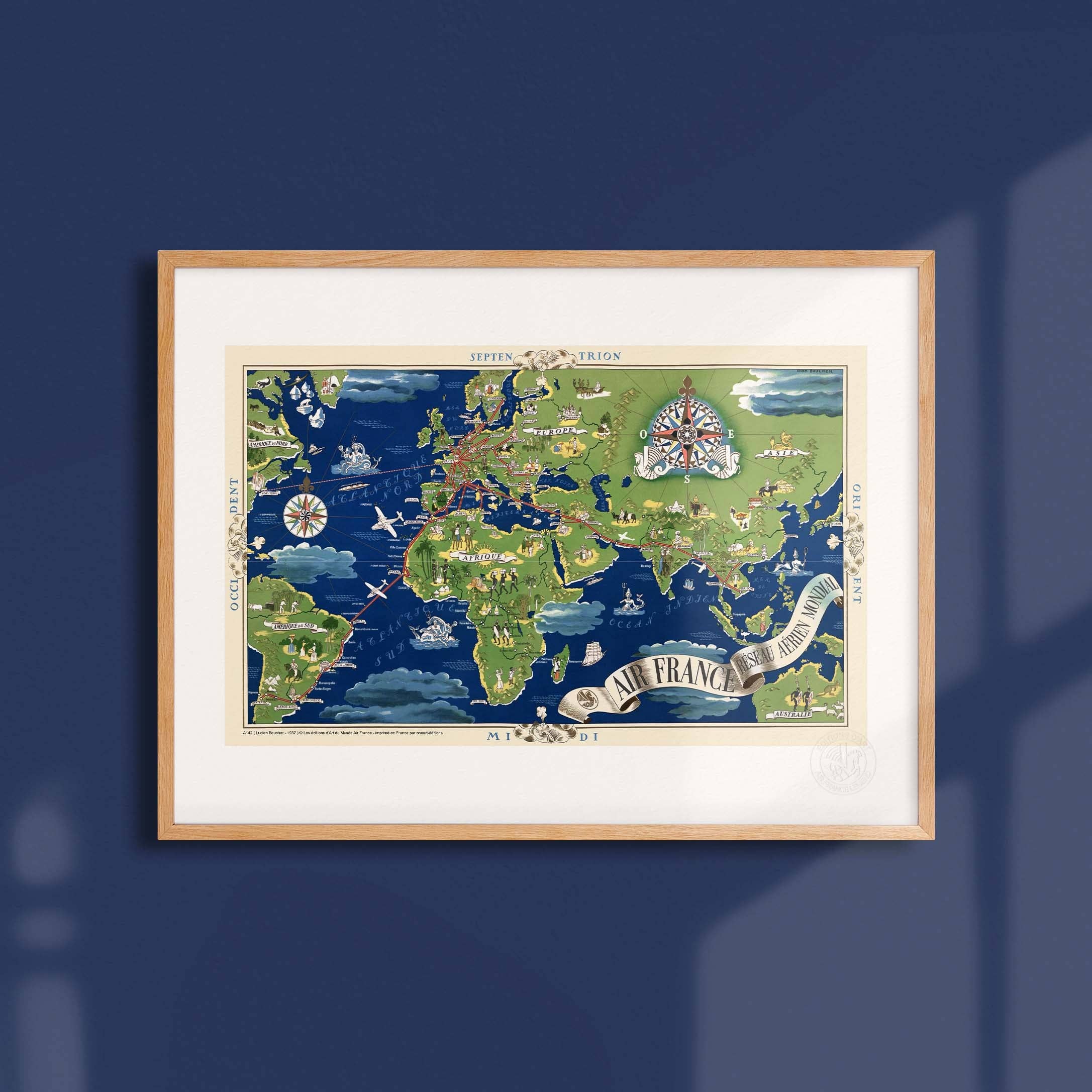 Oneart – wholesale Poster – Air France Poster / Air Network Planisphere - AFL01424