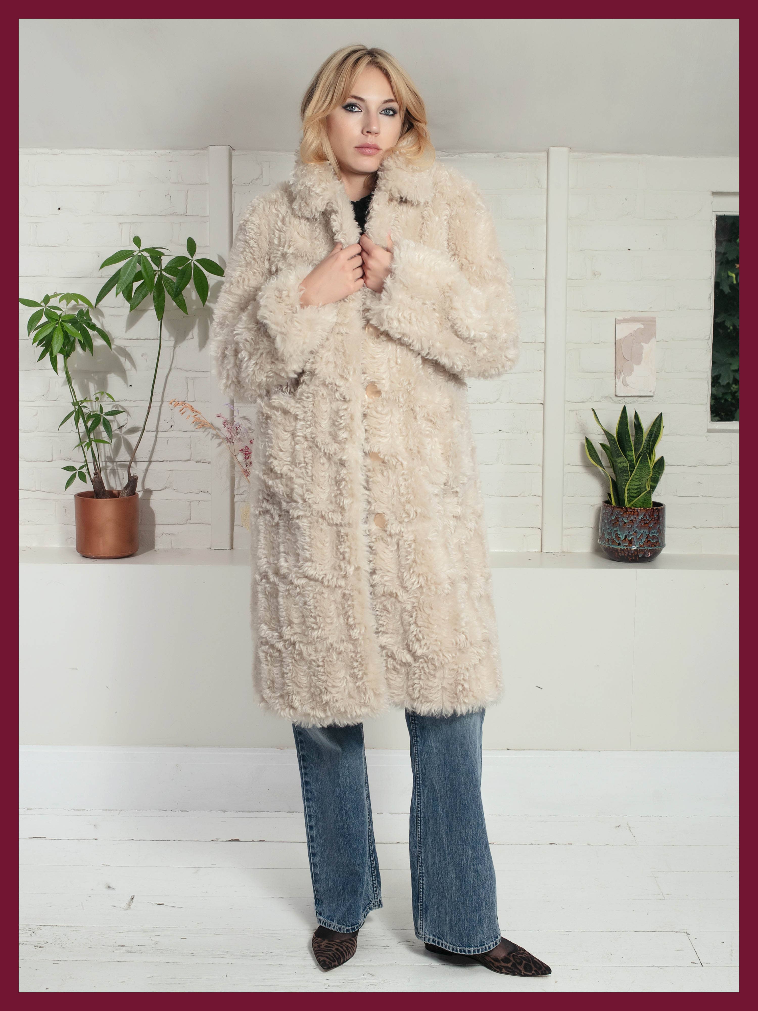 Cream Rowena Shaggy Jacket for wholesale on Faire0