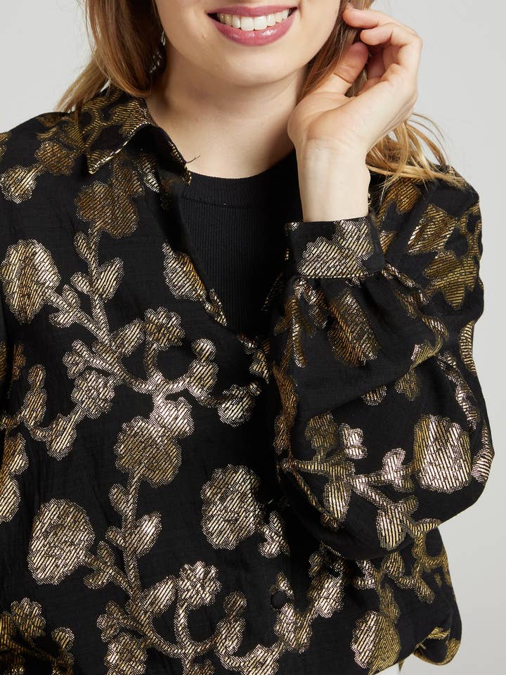 Andy & Lucy - Wholesale Tunic - Women's - ADAM - Chic Golden Flower Blouse - Andy & Lucy7