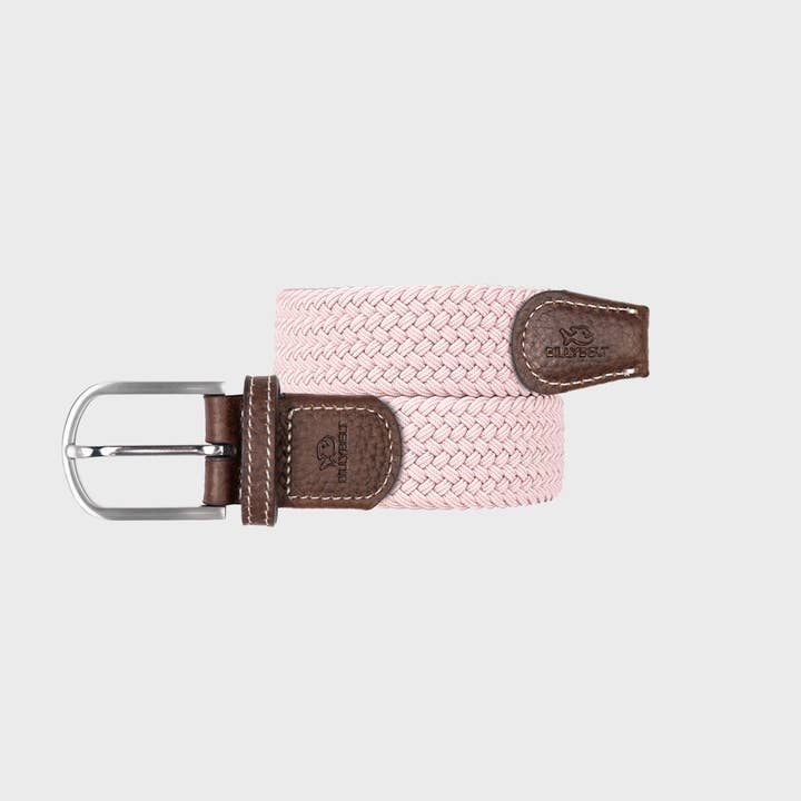 Solid elastic braided belt - Old pink for wholesale by BILLYBELT