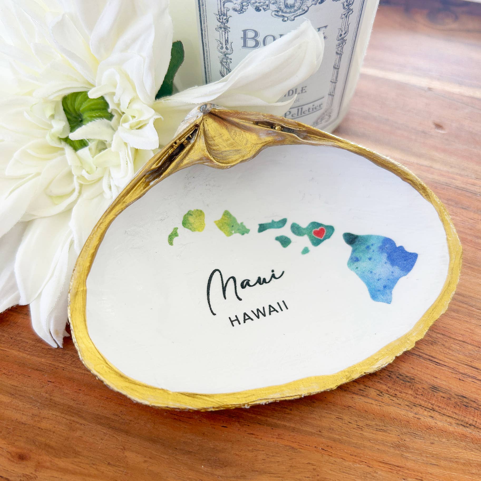 Adori Designs - Wholesale Jewelry Dish - Custom State and City Decoupage Clam Shell Trinket Dish2