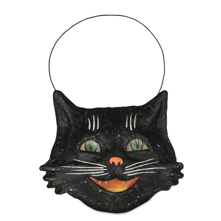 Bethany Lowe Designs - Wholesale Decorative Figurine - Vintage Happy Cat Bucket Paper Mache