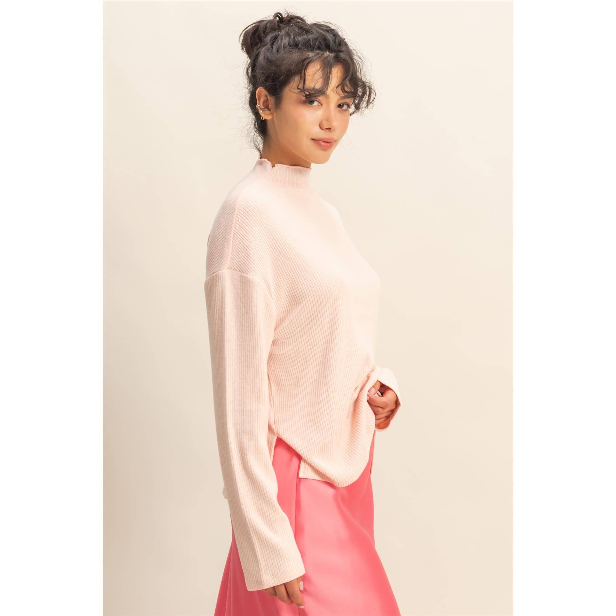 HYFVE - Wholesale Shirt - Women's - Oversized High Neck Top With Side Slit2