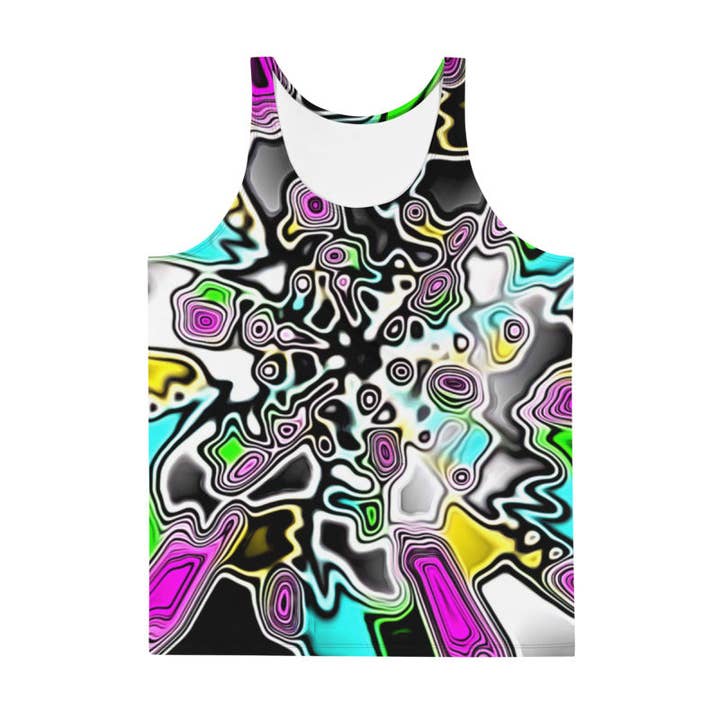 Débardeur Unisexe Goutte de Peinture Psychédélique pour la vente par BigTexFunkadelic