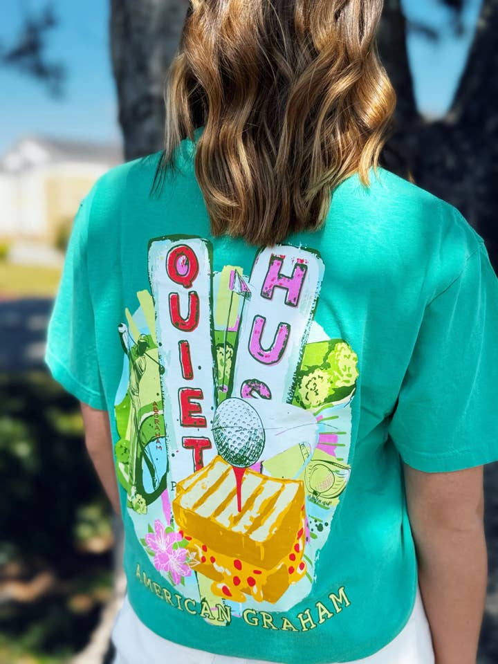 American Graham Apparel - Wholesale Screen Printed T-Shirt - Unisex - Hush Y'all Golf Tournament Artisan Graphic Tee1