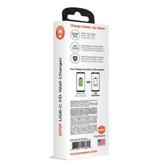 JupiterGear Home - Vente Chargeurs portables - Chargeur secteur HyperGear USB-C DP 20 W2