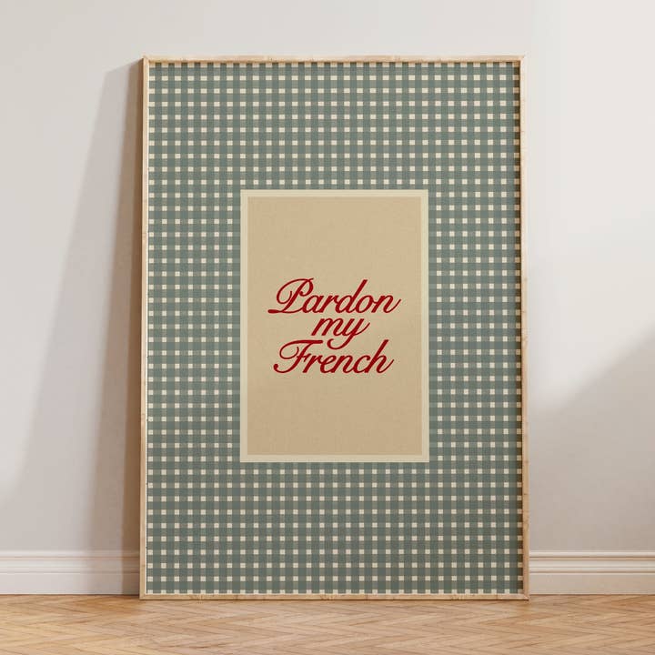 Lune Club - Wholesale Art Print - Pardon My French Checkered Print