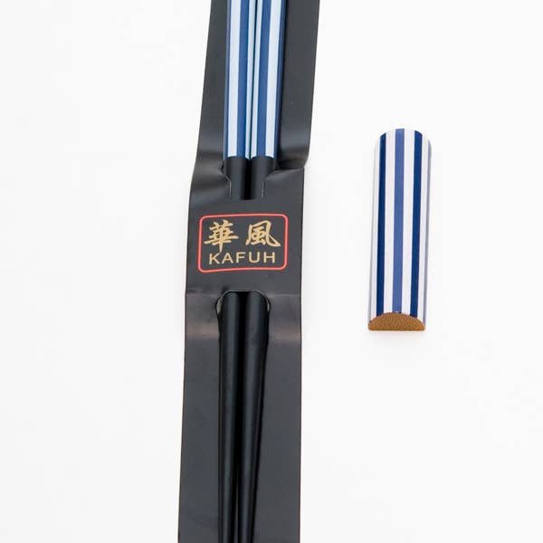 Fuji Merchandise Corporation - Wholesale Chopsticks - CHOPSTICKS WITH REST – BLUE STRIPES