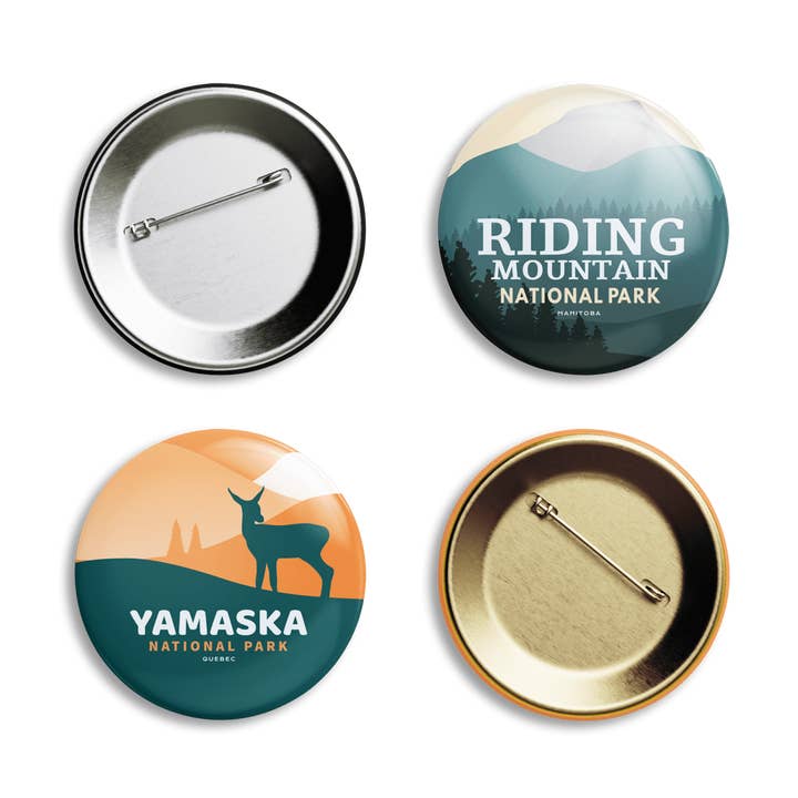 Boutons d'affichage des parcs nationaux et provinciaux du Canada pour la vente par Canada Untamed