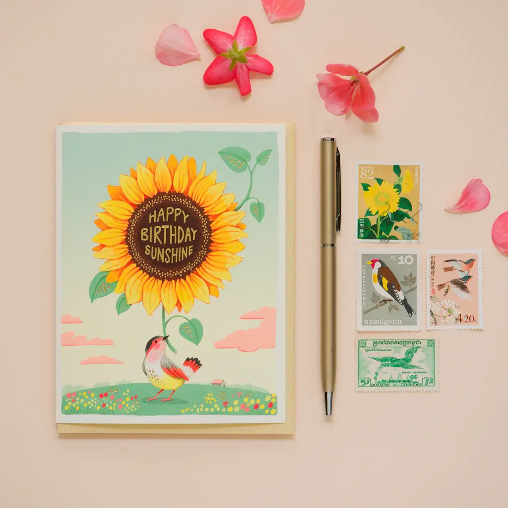 JooJoo Paper - Wholesale Birthday Card - Sunflower Birthday Greeting Card4