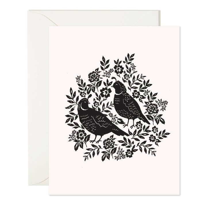 Blank Quail Card for wholesale by Cassidy Demkov