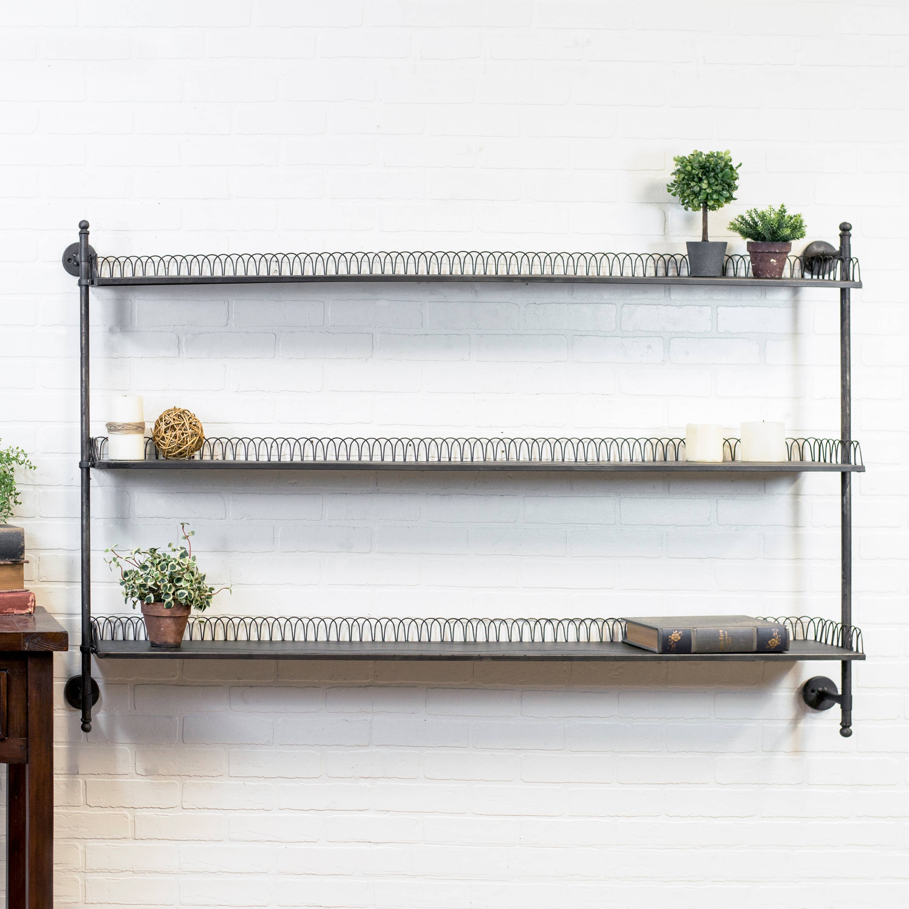 VIP Home & Garden - Wholesale Wall Mounted Shelf - Metal 3 Shelf Wall Rack1