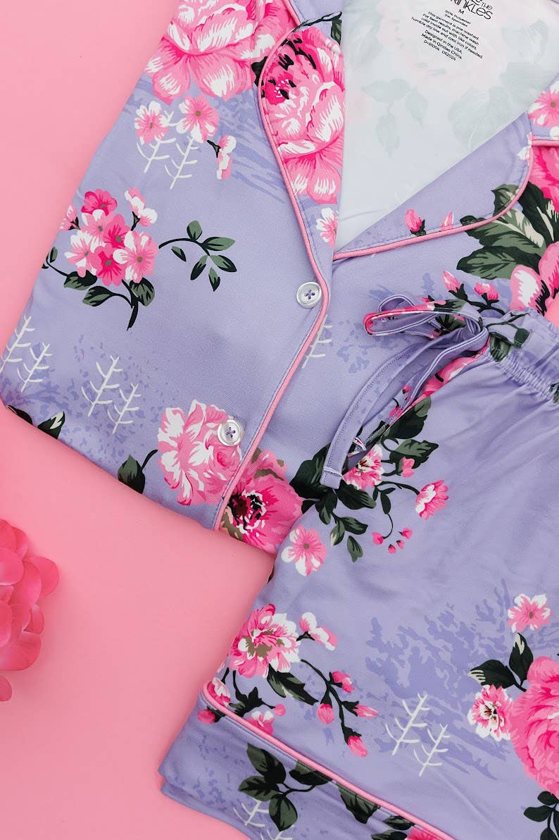 Double the Sprinkles - Wholesale Pyjamaset - Dames - Violette korte set1