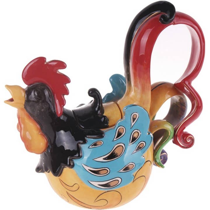FUNKY ROOSTER TEAPOT
for wholesale by Blue Sky Clayworks