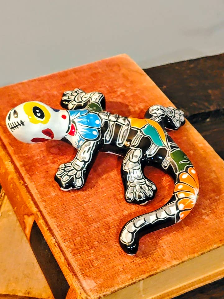Talavera Mini Salamander – Sugar Skull Design for wholesale by Craftway