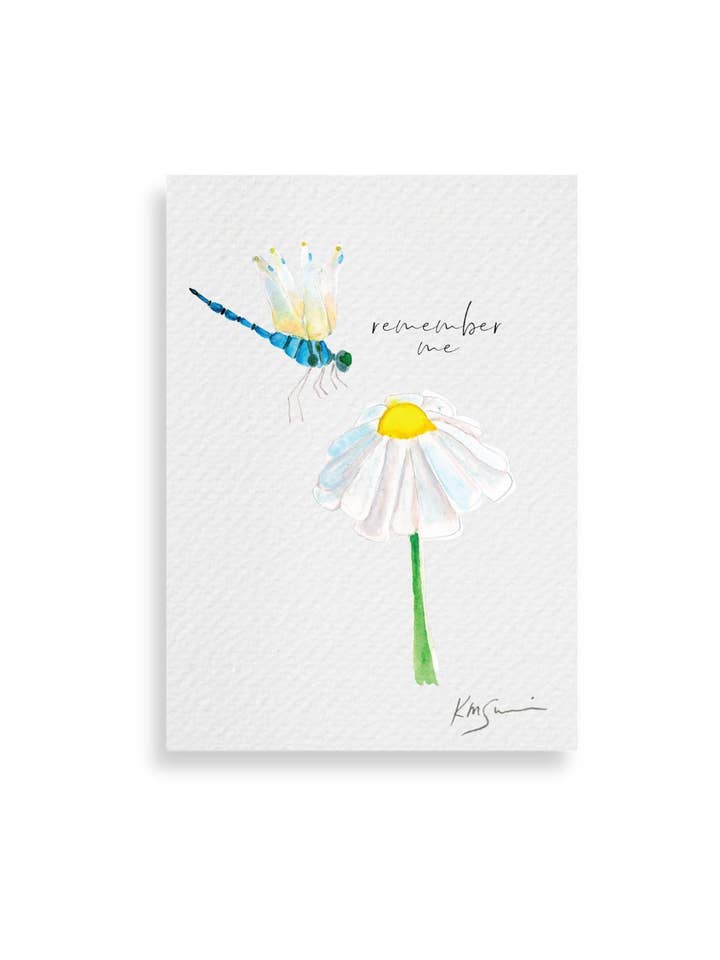 Remember Me Dragonfly- Watercolor Art Print- signed by artist- Kate Marie Sulick for wholesale by Kate Marie Sulick