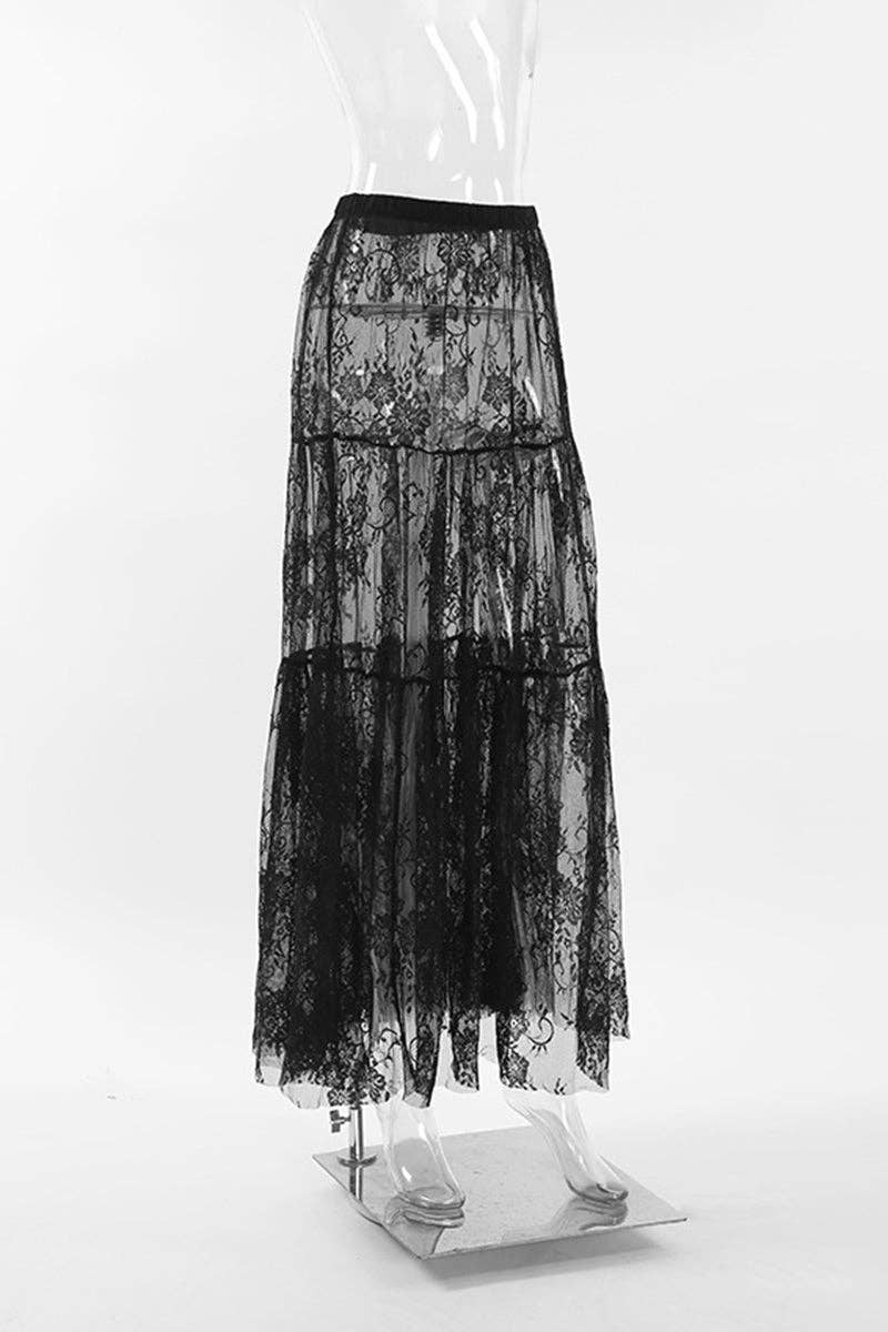 Mccolin - Wholesale Dress - Women's - Layered Sheer Tulle Maxi Dress5