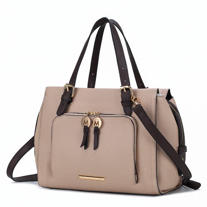 MKF Collection - Venta al por mayor Bolso con correa - Mujer - Bolso tipo cartera Elise de piel vegana con bloques de color para mujer de Mia k10