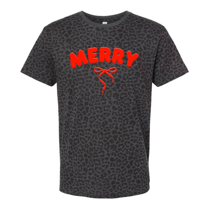 United Monograms - Wholesale Screen Printed T-Shirt - Women's - PUFF 'Christmas Cutie' Realtree Camo/Leopard T-Shirt2