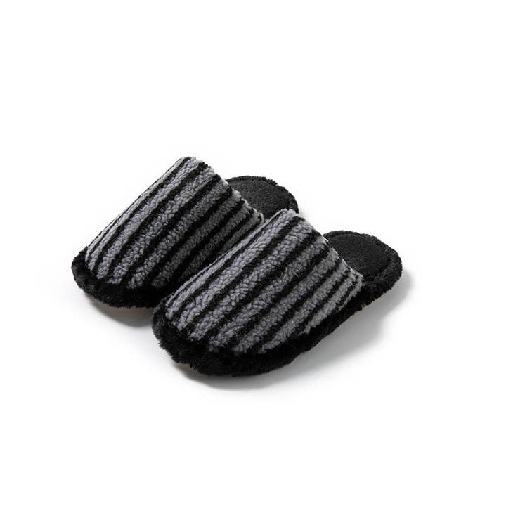 Dipped Shop - Wholesale Slippers – Women's - Striped Color Block Plush Soft Slippers DP25G4793