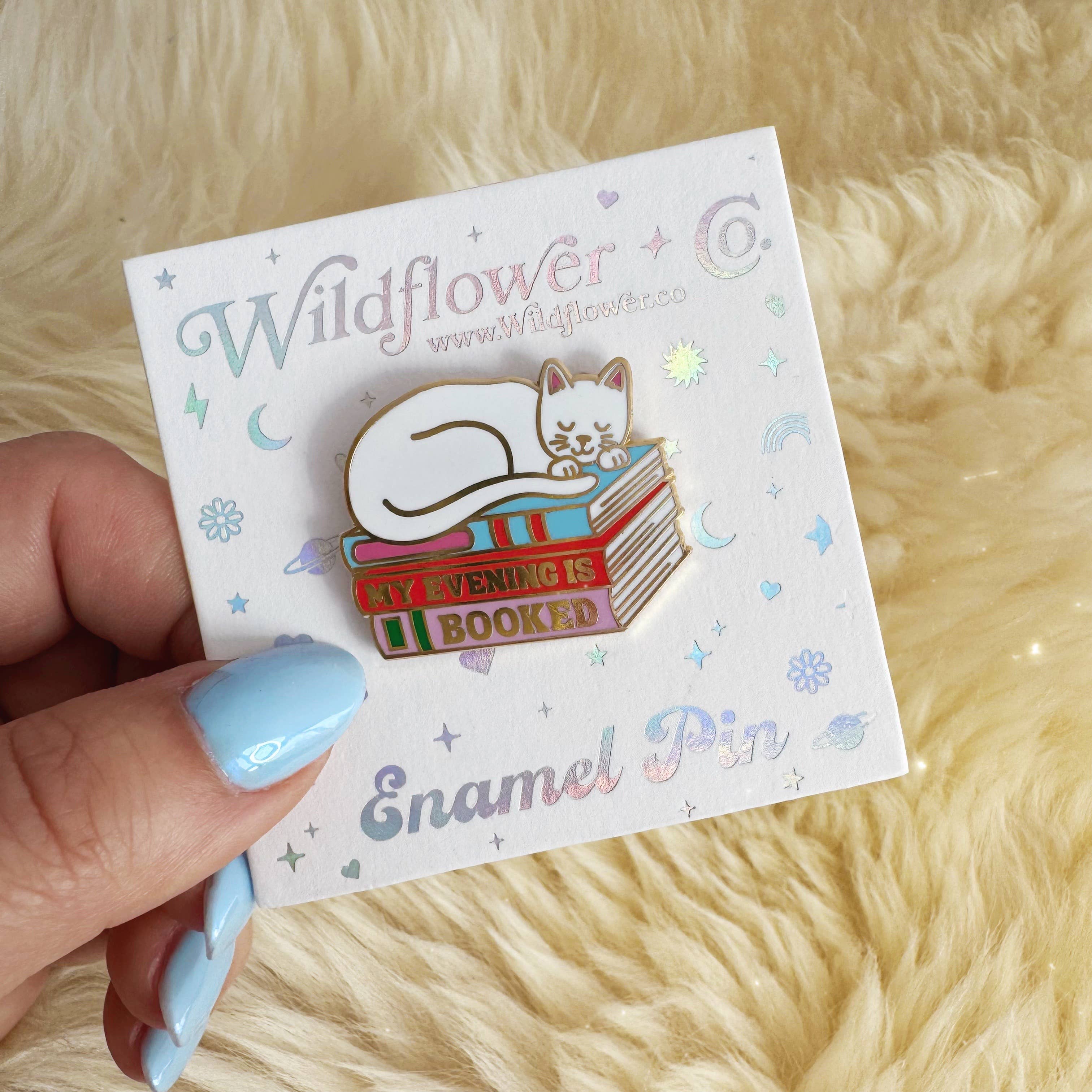 Wildflower + Co. - Wholesale Lapel Pin/Button - My Evening is Booked Enamel Pin7