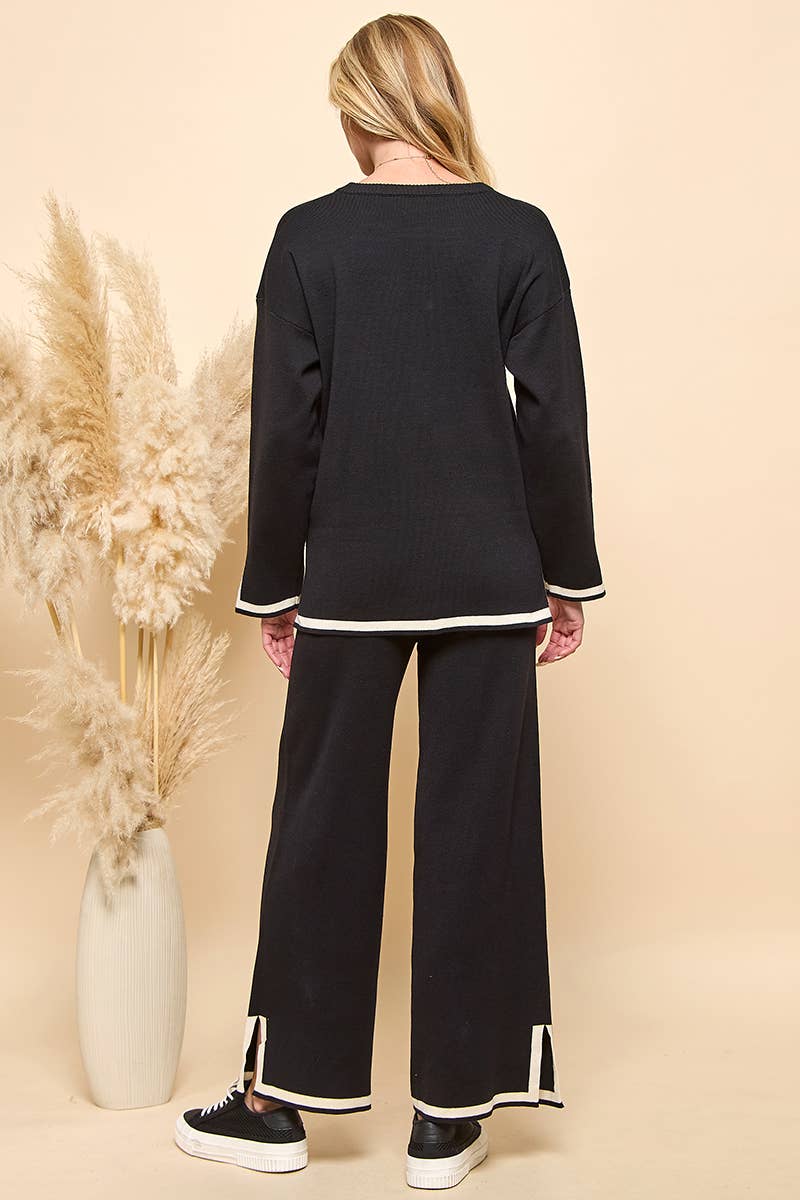 Cezele - Wholesale Lounge Set - Women's - Long Sleeves and Wide Leg Pants Matching Set14