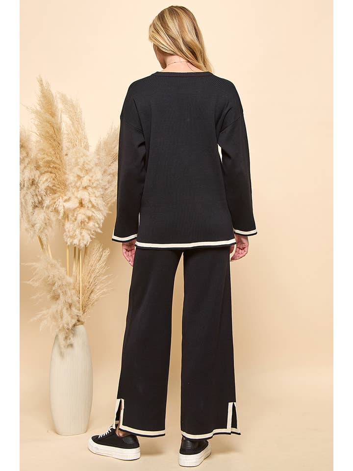 Cezele - Wholesale Lounge Set - Women's - Long Sleeves and Wide Leg Pants Matching Set14