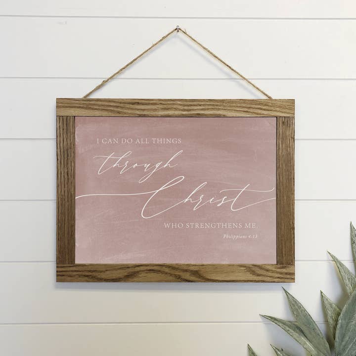 I Can Do All Things in Christ Canvas Wood Sign Framed Art for wholesale by Hangout Home