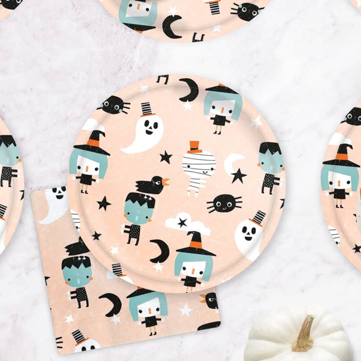 Assiettes en papier « Halloween Friends » — icônes pour la vente par Ellie's Party Supply