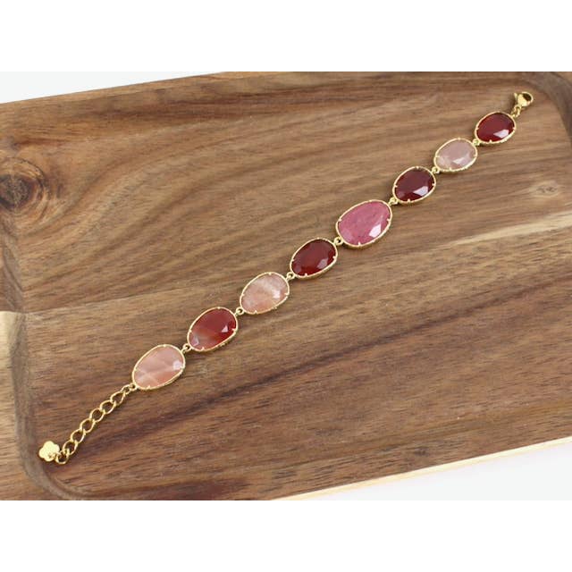 Pretty Persuasions – wholesale Länkar och kedjearmband – B25023 Länkarmband med halvädelstenar i småstenar3