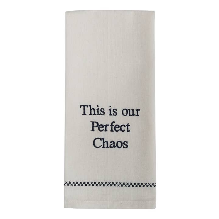 Perfect Chaos Sentiment Dishtowel for wholesale by Park Designs