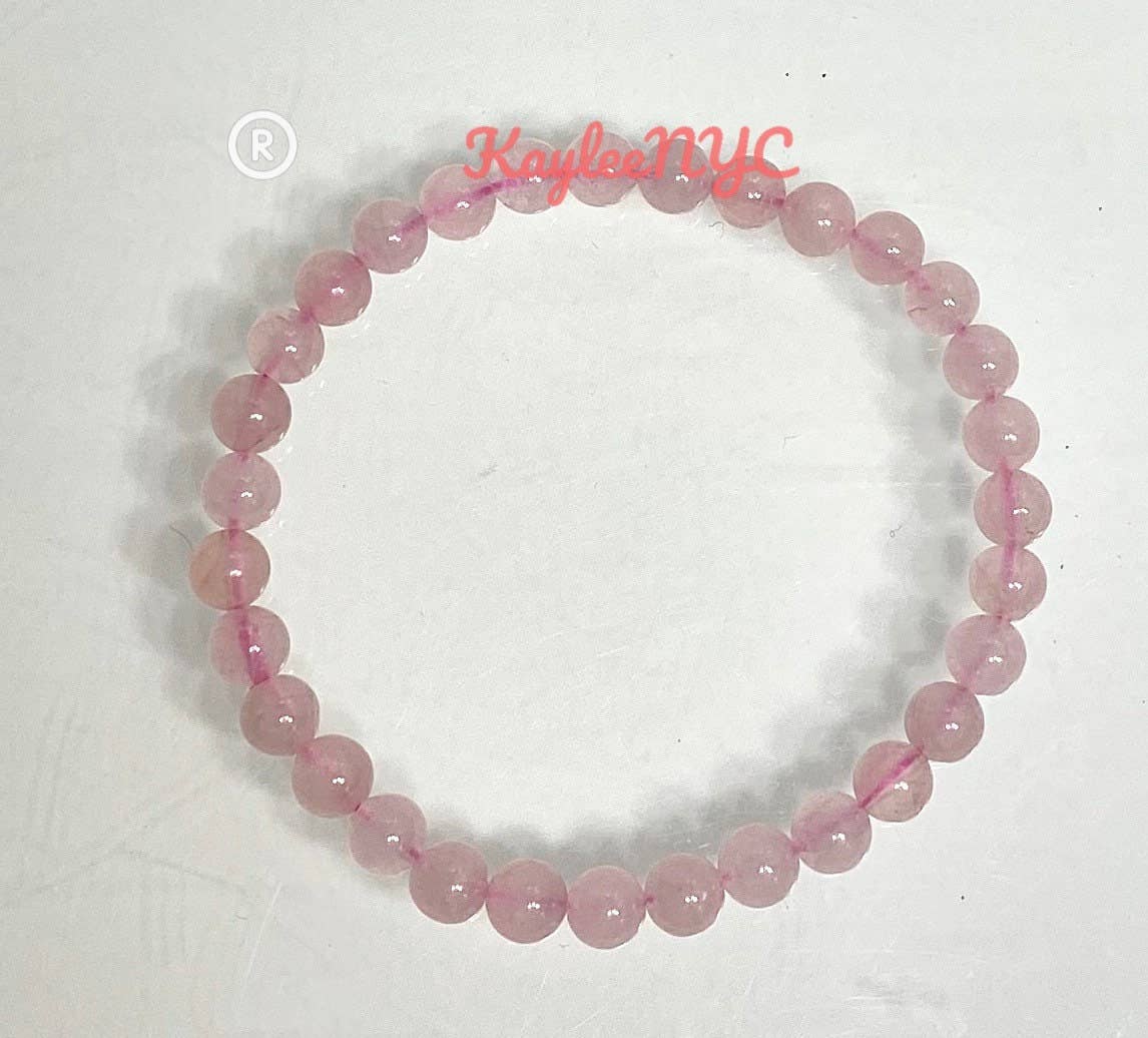 KayleeNYC - Wholesale Beaded Bracelet - Natural Rose Quartz 6mm 7.5” Crystal Healing Stretch Bracele3