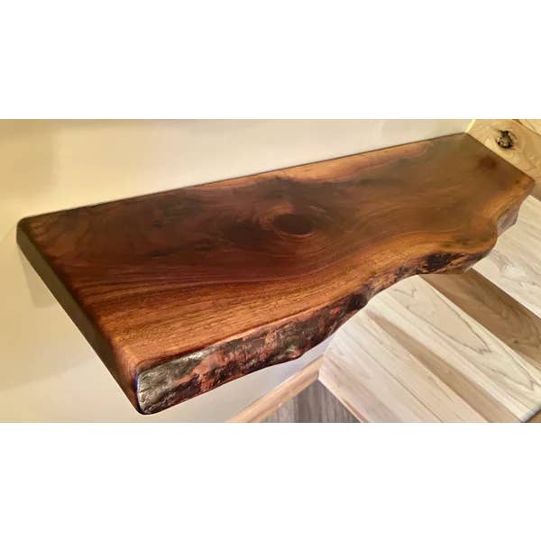 Steel Oak - Wholesale Wall Mounted Shelf - Live Edge Walnut Floating Shelves w/Beautiful Grain Patterns3