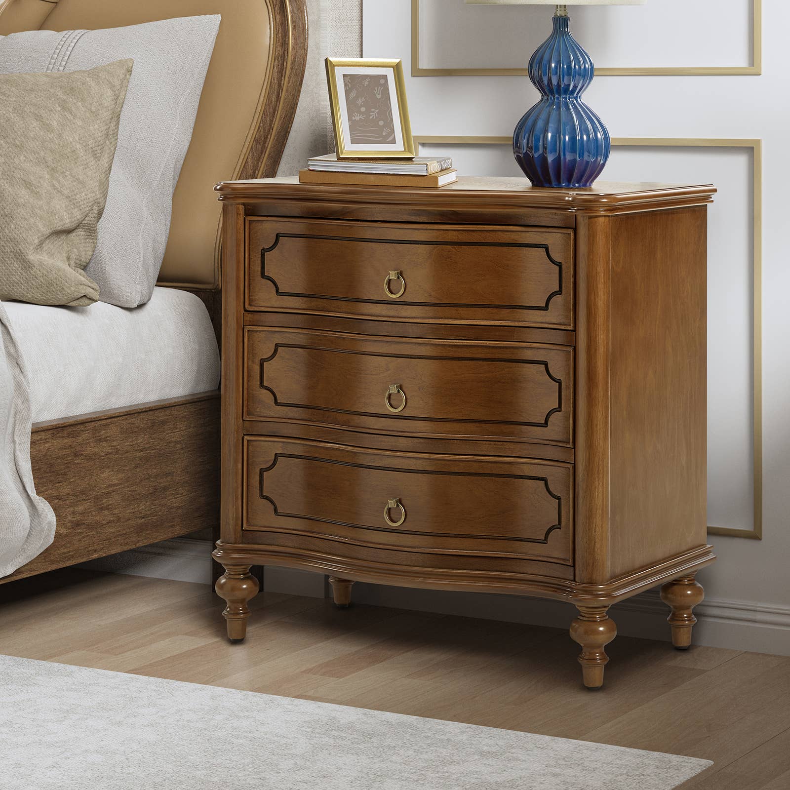 Karat Home - Wholesale Bedroom Furniture - Alois 3-Drawer Nightstand8