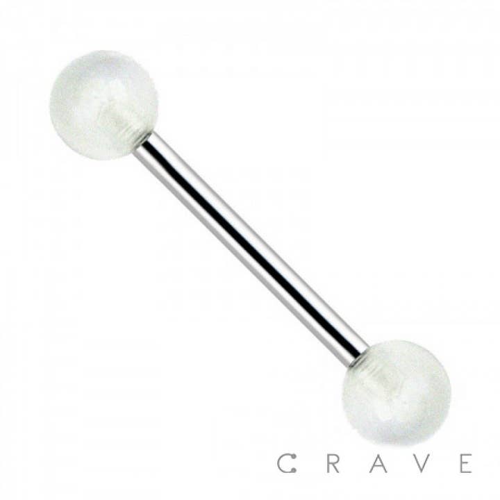 CRAVE BODY JEWELRY - Wholesale Tongue Ring - GLOW IN THE DARK 316L SURGICAL STEEL BARBELL-BB27