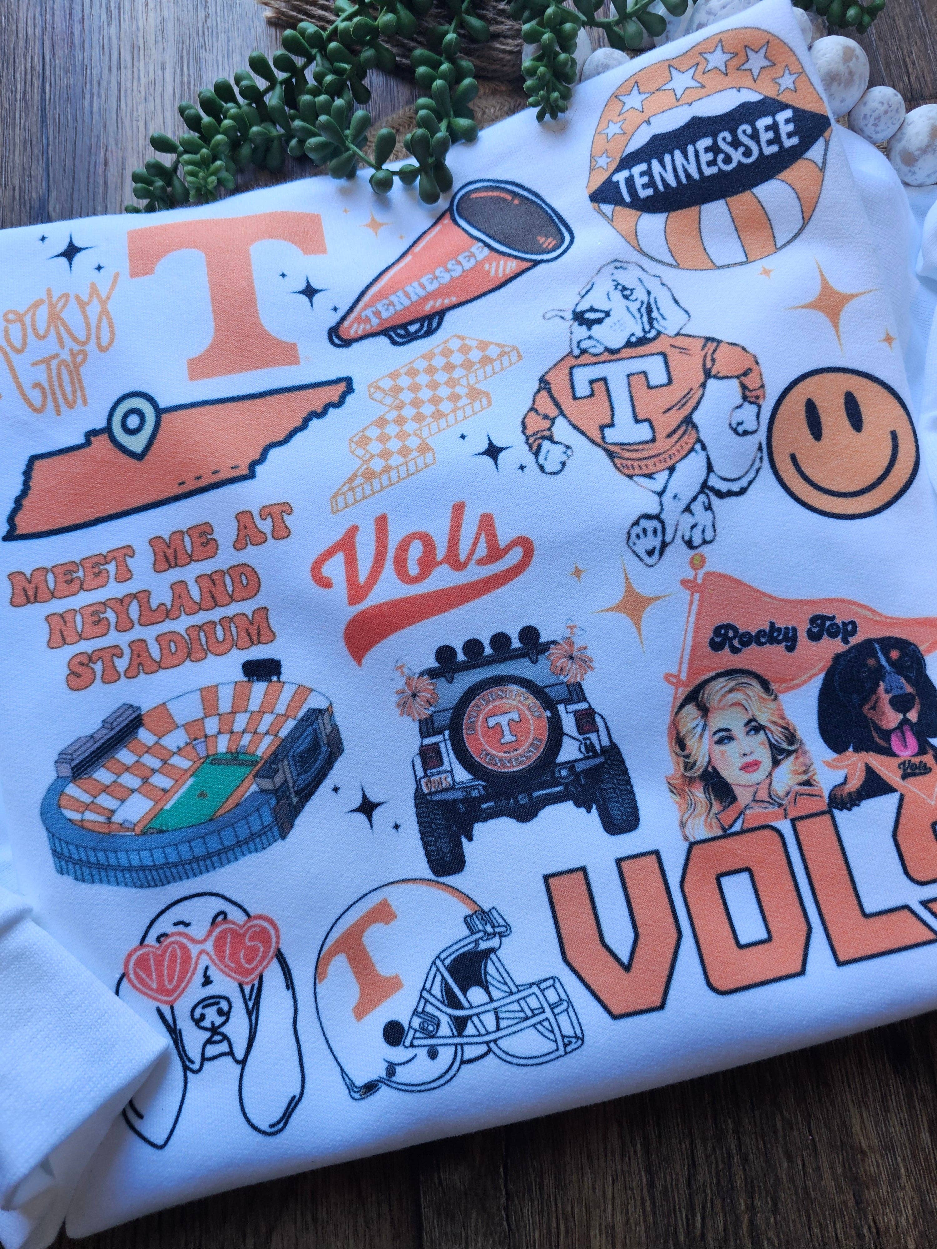 Retro Raccoon Creations - Vendita all'ingrosso Felpa stampata - Donna - Collage del Tennessee1