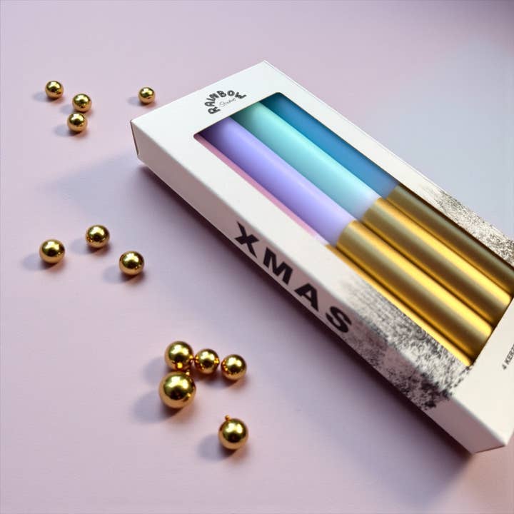 Pink Stories - Wholesale Tapered candle/candlestick - Rainbow Studio * XMAS blau2