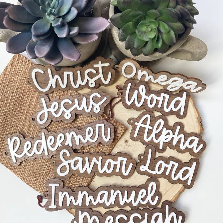 The Stump of Jesse - Wholesale Ornament Set - Names of Jesus Catholic Ornaments & Christmas Gifts