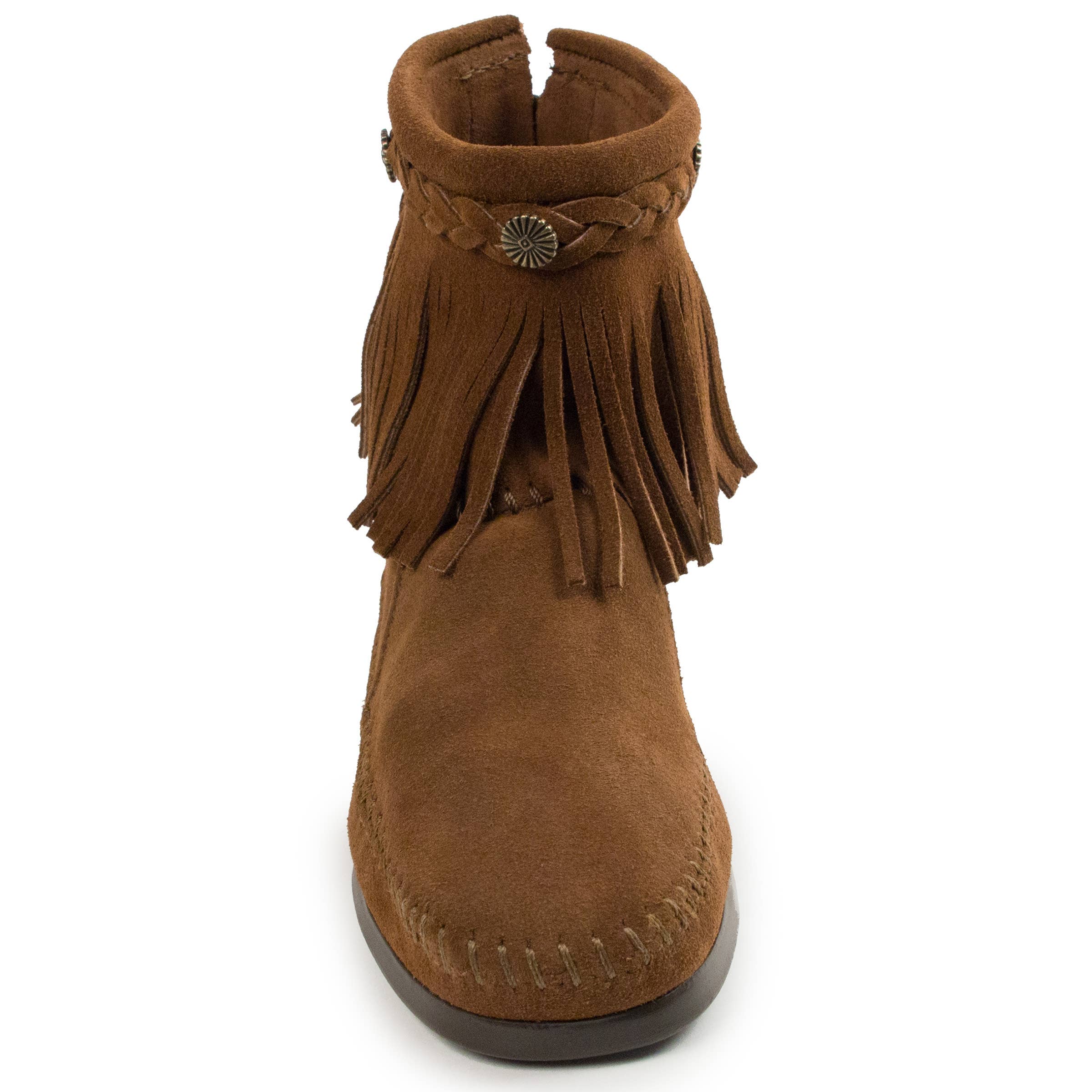 Minnetonka - Wholesale Booties - Women's - Women's Suede Fringe High Top Back Zip Ankle Boot Bootie8
