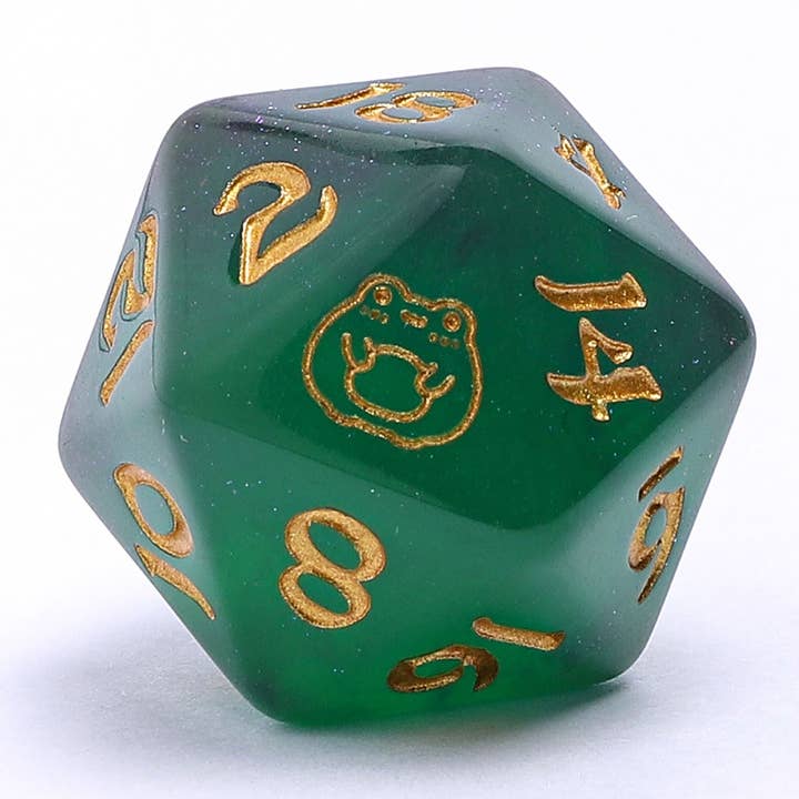 Hymgho Premium Dice - Wholesale Dice - Wyrmforged Rollers - Rounded Plastic - Bog Frog Gold2