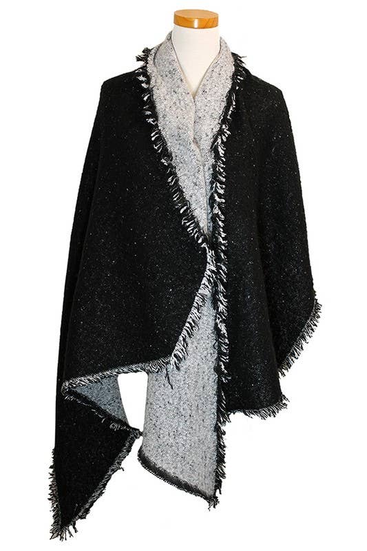 Suzie Q USA - Wholesale Omslagdoek - Dames - Omkeerbare effen sjaal met voorgesneden1