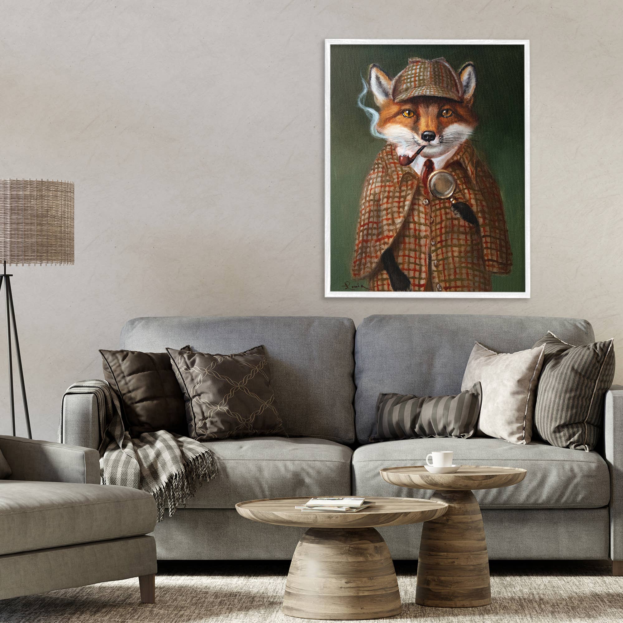 Stupell Industries - Wholesale Wall Sign - Detective Fox with Pipe - Framed Wall Art6