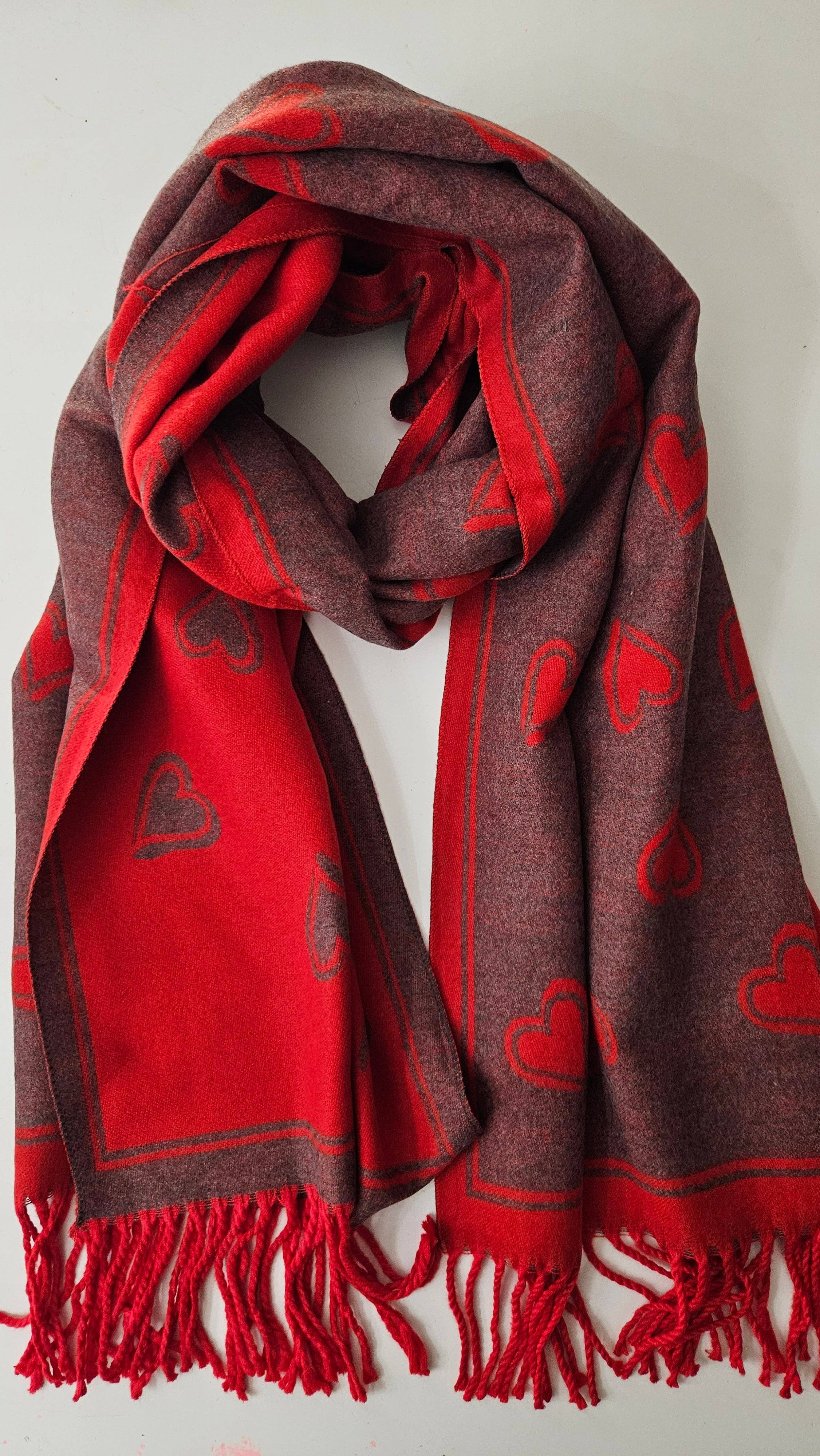 Shimena - Wholesale Scarf - Women's - Heart Pattern Cashmere-Blend Scarf – Ultra Soft & Elegant9