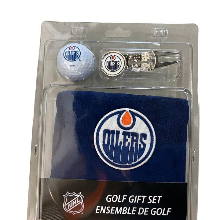 Edmonton Oilers 4 Piece Golf Gift Set for wholesale by CaddyPro Golf Products Ltd.